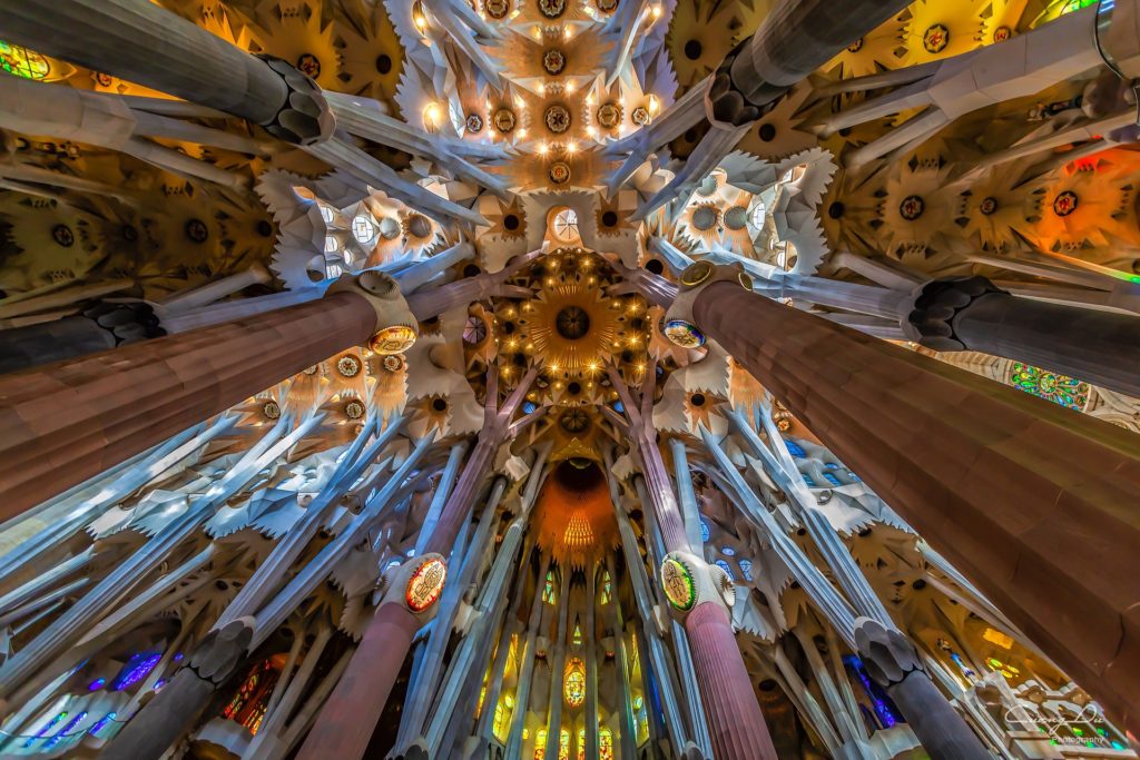 Kod Gaudiego-Sagrada-familia-sklepienie-kolor
