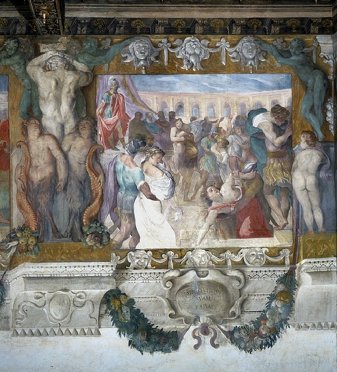 Porwanie sabinek, fresk w Palazzo Magnani, Bolonia