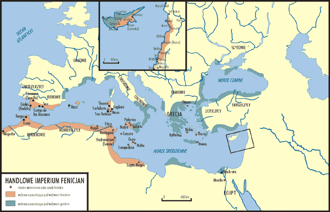 Libańska mozaika - mapa podbojów fenickich