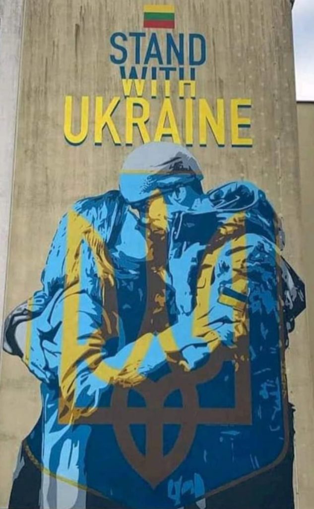 Ukraina w ogniu - mural
